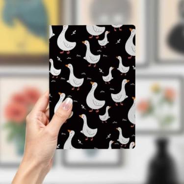 Imagem de Caderno de couro de ganso, caderno A5 para anotações de escritório, agenda de 21 x 14,7 cm, agenda, diário de viagem