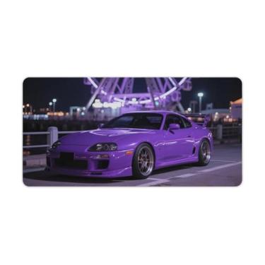 Imagem de HouLaiZhe JDM Tapetes de mesa de carro roxo esportivo Sup roda gigante legal para jogos tapetes de mouse pads de mesa grandes para teclado de mesa tapete de computador 30 x 60 cm