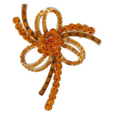 Imagem de Broche Strass Flor BRG17009 - Akasaki, Topázio, Dourado