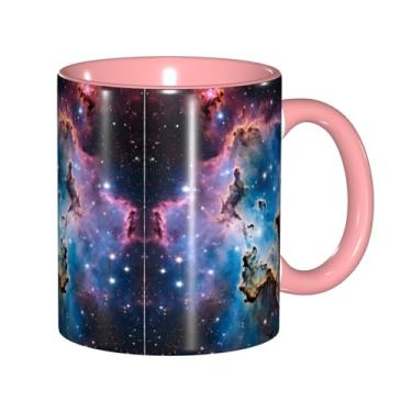Imagem de Zeraoke Canecas de café criativas coloridas com estampa de galáxia, personalizadas, presente para família, tamanho de 325 ml, unissex