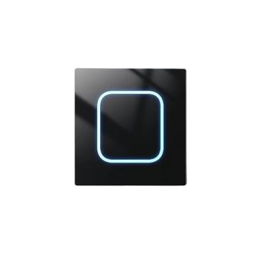 Imagem de 1 2 3 4 interruptor de luz de parede de 1 via, 2 vias, interruptor momentâneo de impulso de vidro preto, indicador de LED, dados de TV, tomada de parede TEL (3 Gang, 2 vias)