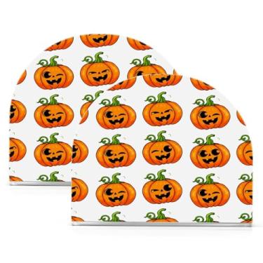 Imagem de Wassud Porta-guardanapos de acrílico engraçado abóboras, dispensador de guardanapos de papel moderno em forma de U para mesa, cozinha, sala de jantar, bancada 2 peças (comporta 50-60 guardanapos)