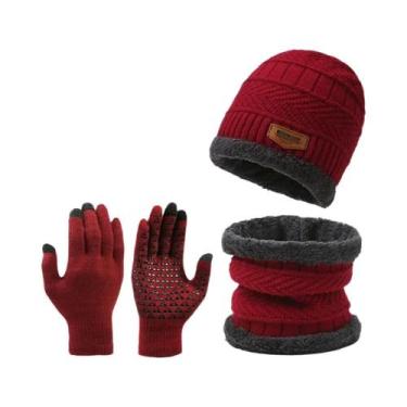 Imagem de Conjunto De Luvas, Gorro E Cachecol Para Inverno Com Tela Sensível Ao 