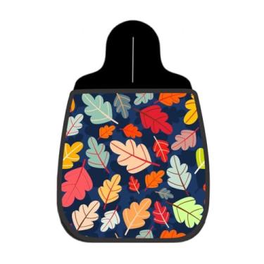 Imagem de Lixeira De Carro Organizador Folhas Outono Vibrante Fundo Marinho