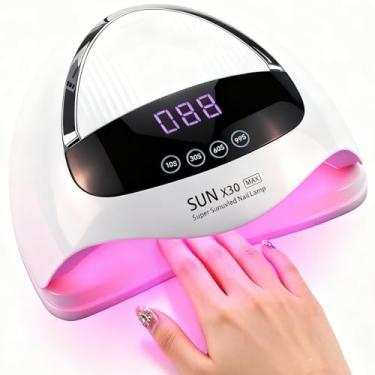Imagem de Lâmpada de unhas LED UV de 500 W, secador de unhas em gel de 90 LEDs para cura rápida com visor LCD, 4 configurações de temporizador e sensor automático, luz de unhas de grau de salão para uso