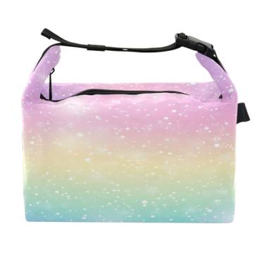 Imagem de STAYTOP Linda lancheira de cores arco-íris com fivela de alça, lancheira isolada para meninos e meninas, lancheira térmica para trabalho escolar