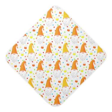 Imagem de Burbuja Toalha de banho de bebê Orange Gnomos - Toalha com capuz de musselina macia e absorvente para recém-nascidos, 89 x 89 cm