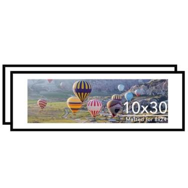 Imagem de JCJMY Porta-retrato 25 x 76 cm com 20 x 61 cm, conjunto de 20 x 61 com tapete ou 25 x 76 sem tapete, moldura grande para pôster de 25 x 76 cm com acrílico, pacote com 2, preto