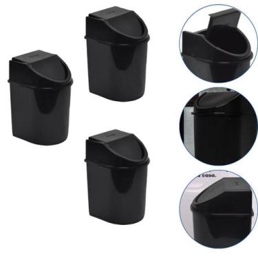 Imagem de Kit 3 Lixeira Basculante Multiuso Tampa 12 L Eco Nature - Jaguar