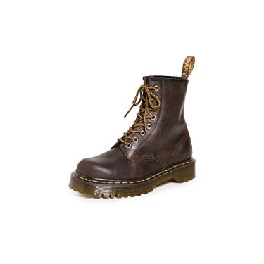 Imagem de Dr. Martens Bota feminina de couro 1460 Bex Crazy Horse com 8 olhos, Marrom escuro, 6 Women/5 Men