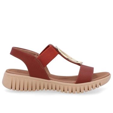 Imagem de Sandalia Usaflex Couro Efeite Dourado Ref Ud11002 Marrom 38