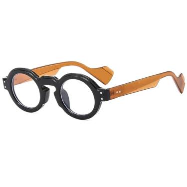 Imagem de Óculos de Sol UV400 - Redondos, Estilo Punk, com Rebites em Duas Cores, para Homens e Mulheres, Esportivos, para Corrida e Ciclismo, nas cores preto e branco.