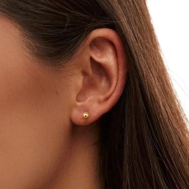 Imagem de Brincos de aço cirúrgico para mulheres e homens 20 g brincos de cartilagem pequena bola hélice tragus daith joias piercing