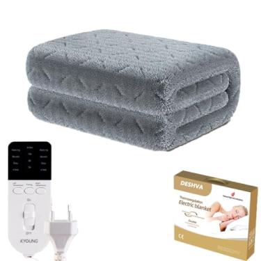 Imagem de Cobertor elétrico aquecido, aquecedor corporal aquecido, com proteção de desligamento e ajuste de tempo, controle de temperatura de 4 velocidades, zona de temperatura dupla (180x150cm)