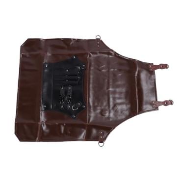 Imagem de Yinhing Avental de Barbeiro Profissional, Avental de Cabeleireiro Em Couro Pu Com Vários Bolsos, Alça de Pescoço Ajustável para Homens e Mulheres, Cabeleireiros