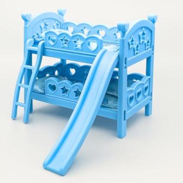 Imagem de Berço de Brinquedo com Escorregador, Plástico, Azul, 28 x 39 x 31 cm, para Bonecas