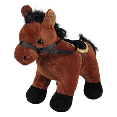 Imagem de Cavalo De Pelúcia Com Sela Bicho Fazendinha 30Cms (Marrom Escuro)