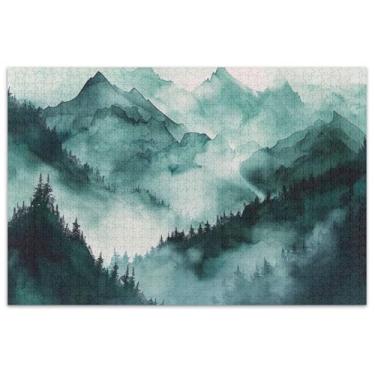 Imagem de Quebra-cabeça de pintura paisagem de montanha adulto 500 peças quebra-cabeça de arte legal para adultos amigos família jogos presentes