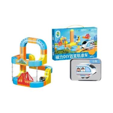 Imagem de Brinquedo Educativo De Blocos De Construção Com Trem Magnético De Alta