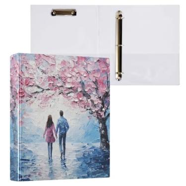 Imagem de Fichários escolares rosa primavera dia dos namorados com bolsos, pasta, material escolar