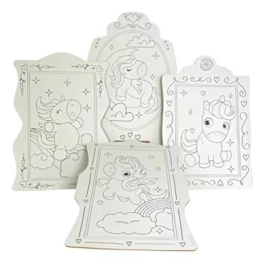 Imagem de Brinquedo Kit de Pintura Infantil Cavalete Avental Tema:Unicórnio