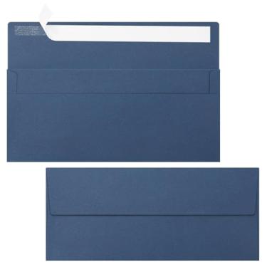 Imagem de Marspark Envelopes de negócios nº 10 azul marinho com aba quadrada 100 unidades de 10 x 23 cm, 36 kg de peso de texto para escritório de correspondência profissional