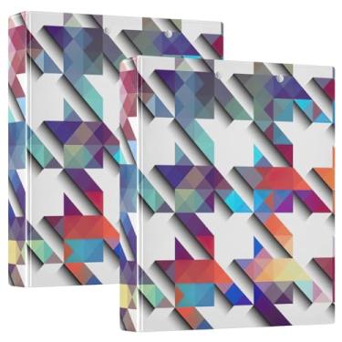 Imagem de Fichários de anel coloridos Chic Dynamic Houndstooth, comporta 200 folhas, 1 pacote de fichários de escritório