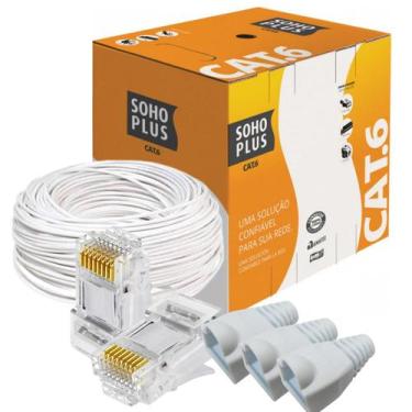 Imagem de Cabo Rede Furukawa Soho Plus Cat6 50m Branco + 20 Conec Capa