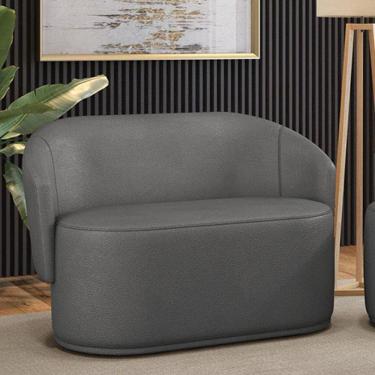 Imagem de Sofá 2 Lugares Namoradeira Orgânica Para Sala Malu Sintético M11 - D`rossi Grafite