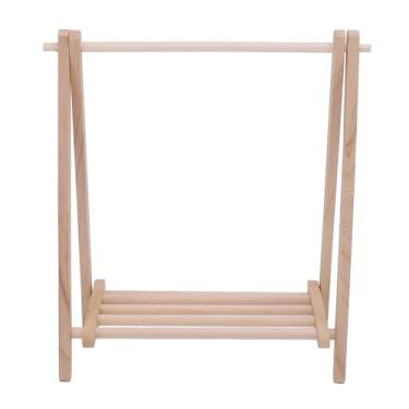 Imagem de Yosoo Rack de Roupas de Madeira para Casa de Bonecas, Suporte de Exibição Autônomo de Madeira para Casa de Bonecas Em Miniatura, Material de de Bétula para Cenas de de