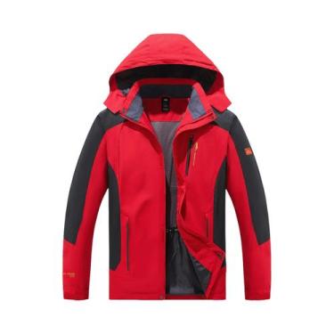 Imagem de Jaqueta Masculina Impermeável E Corta-Vento Com Capuz, Zíper, Resisten