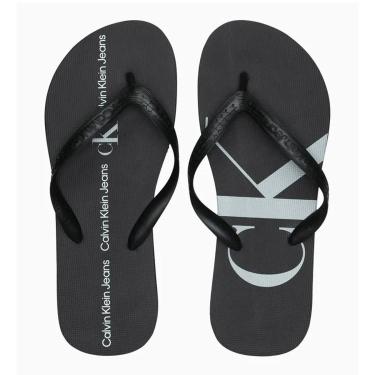 Imagem de Chinelo Masculino Calvin Klein Logo Corrido Preto CKJM1108-Masculino