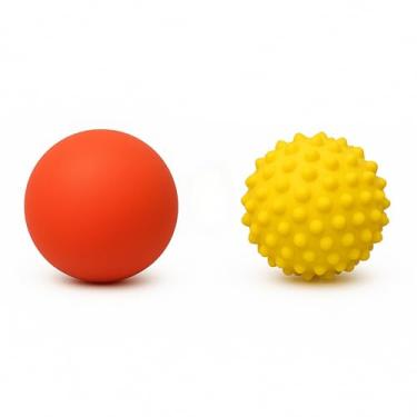 Imagem de Kit 2 Bolas Para Massagem E Fisioterapia, Anti-Stress, Lisa E Cravo, Cores Variadas