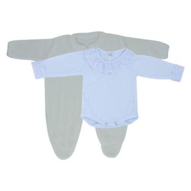 Imagem de Kit macacão Trançado Off-White e Body Gola Bordada Gold - DU, RN, Off,