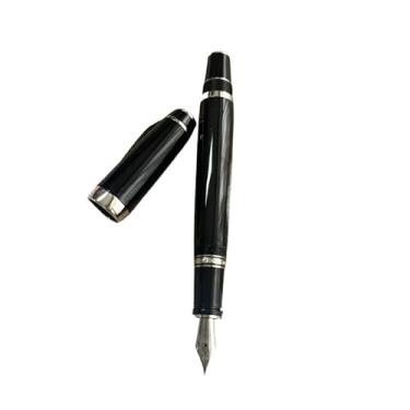 Imagem de XMKT Caneta-tinteiro de ponta retrátil exclusiva de luxo com brilho para presente, clipe de diamante de cor aleatória (F FOUNTAIN, com uma bolsa de couro)