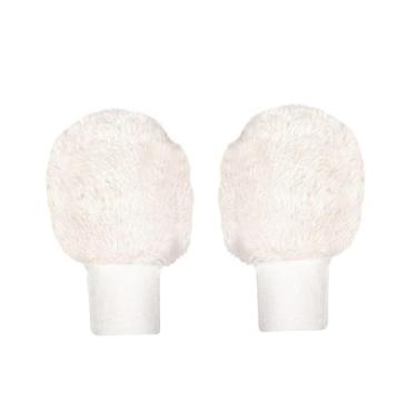 Imagem de harayaa Luvas de golfe de inverno, luvas de golfe de meio dedo, acessórios esportivos decorativos e modernos com tela sensível ao toque, quentes, para, Branco