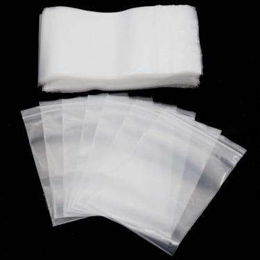 Imagem de Xiufortion Pacote com 100 sacos de armazenamento de plástico espesso transparente com 6 mm de espessura, sacos autoselantes para joias, armazenamento, embalagem diária e vários itens pequenos (10 cm x