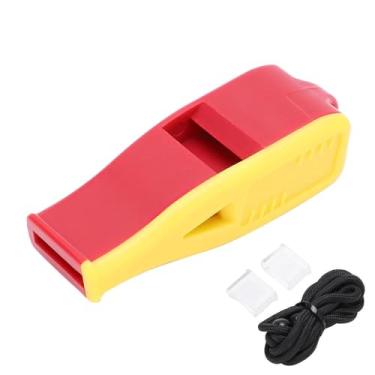 Imagem de Apito de árbitro esportivo de alta frequência com acabamento vermelho para projeção de som nítido em jogos e sessões de treinamento