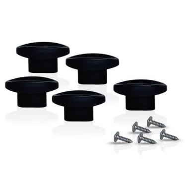 Imagem de Pomel Puxador de Tampa contém Parafusos 5 peças Preto - Alumínios Port