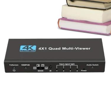 Imagem de Divisor de várias telas, divisor de TV,Switcher de tela quad | 4-em 1 Adaptador digital sem plataforma Multi-Display 4K para configuração de jogo Monitoramento de segurança da sala de conferências