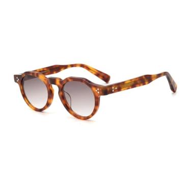 Imagem de JRLLFD Óculos de sol redondos retrô de acetato, masculino e feminino, moda ao ar livre, protetor solar para dirigir, UV400 (5)