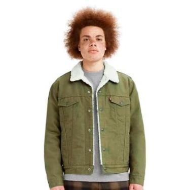 Imagem de Jaqueta Jeans Levis Masculina Sherpa Trucker Verde Militar-Masculino