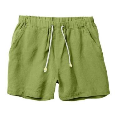 Imagem de Short de Linho Premium Bermuda Masculina Moda Praia Luxo-Masculino