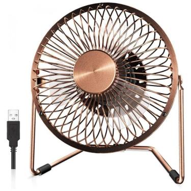 Imagem de Ventilador de Mesa Portátil e Silencioso USB com 2 Velocidades, EasyAcc, Bronze