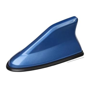 Imagem de Antena aérea de tubarão para montagem no teto do carro com aparência universal, antena amplificadora de sinal de antena AM FM (azul)