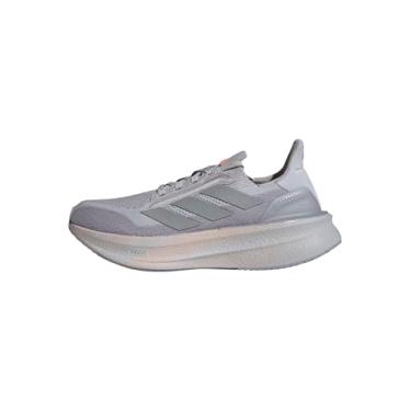 Imagem de adidas Tênis de corrida feminino Ultraboost 5X, Cinza maciço/prata metálico/laranja, 37