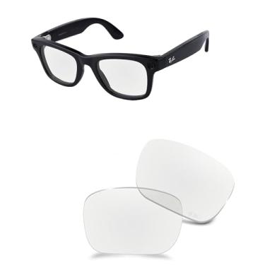 Imagem de AOZAN Lentes de substituição ANSI Z87.1 compatíveis com óculos Ray-Ban Meta Wayfarer (Gen 2) RW4012 50 mm AI Glasses - HD-Clear Blue Light Block