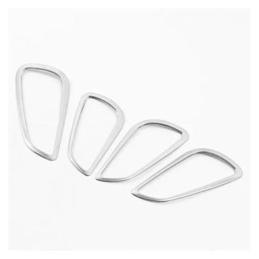 Imagem de Moldura de decoração da maçaneta da porta interna do carro compatível com Ford Focus 4 MK4 2014-2017 Tampa protetora da maçaneta do carro Guarnição(Silver)