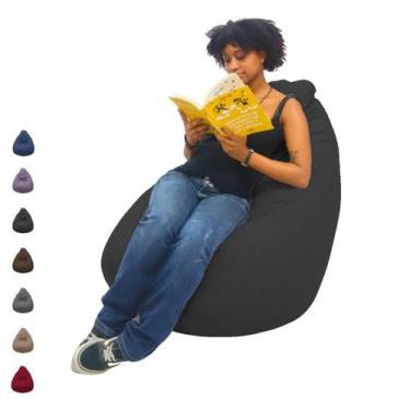 Imagem de Puff Pera Cheio Suede Almofadão Gigante Escritório Quarto Sala Casa - 