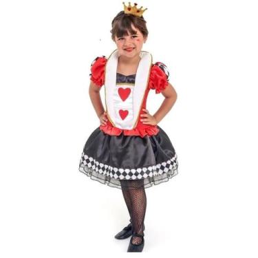 Imagem de Fantasia Infantil Rainha de Copas Festas Carnaval + Tiara - Anjo Fanta